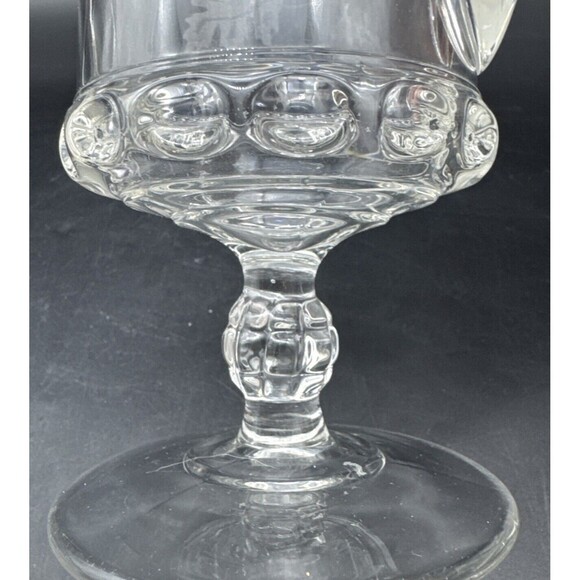 EAPG Ripley & Co Baby Thumbprint Dakota Fern & Flower Etched Footed Creamer 7” - Picture 8 of 11